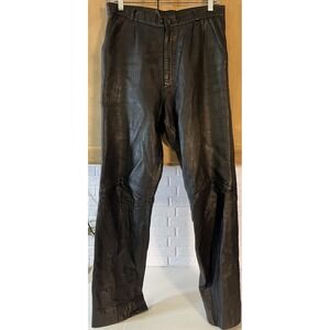 H‎ + H Leather Made In California Sz 32 Leather Pants Black